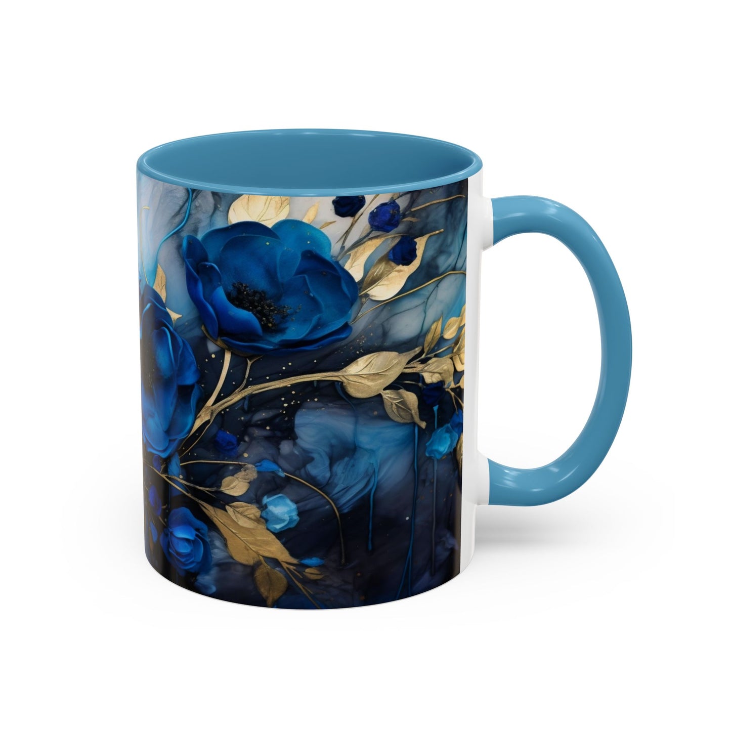 Elegance in Every Sip: Blue Roses - Accent Coffee Mug (11, 15oz) Mely Mela