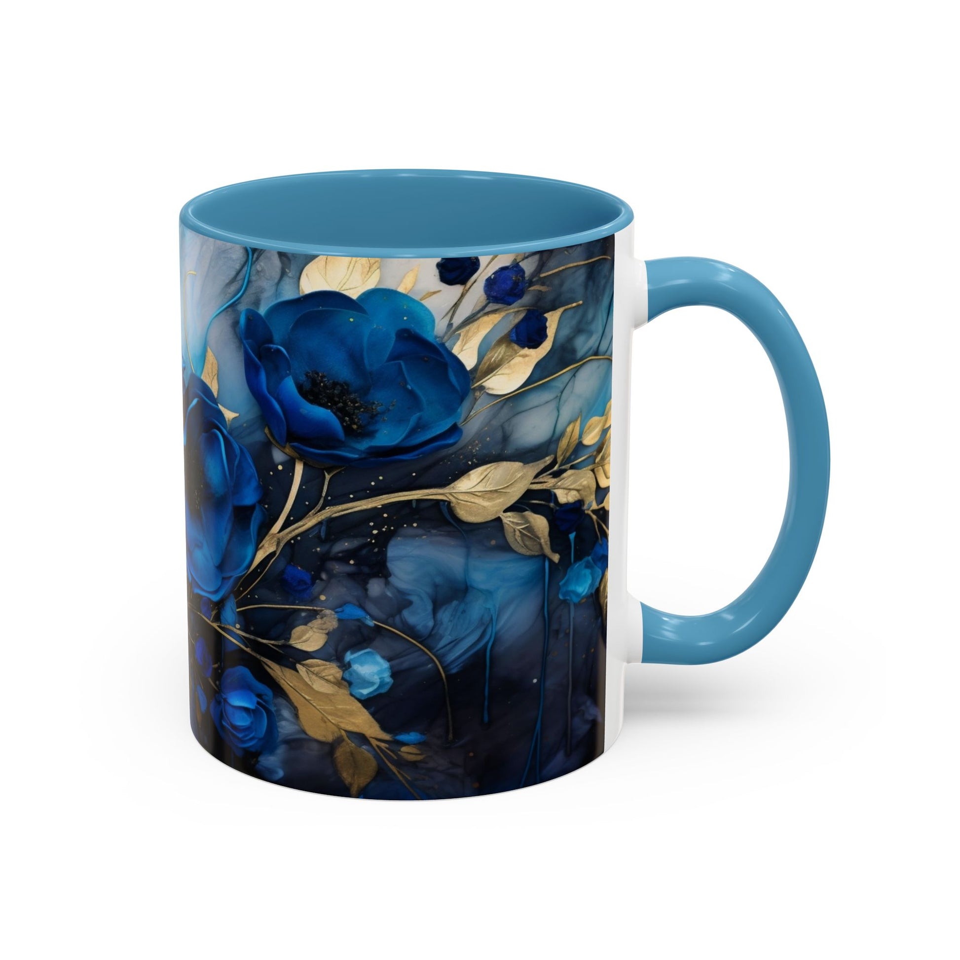 Elegance in Every Sip: Blue Roses - Accent Coffee Mug (11, 15oz) Mely Mela