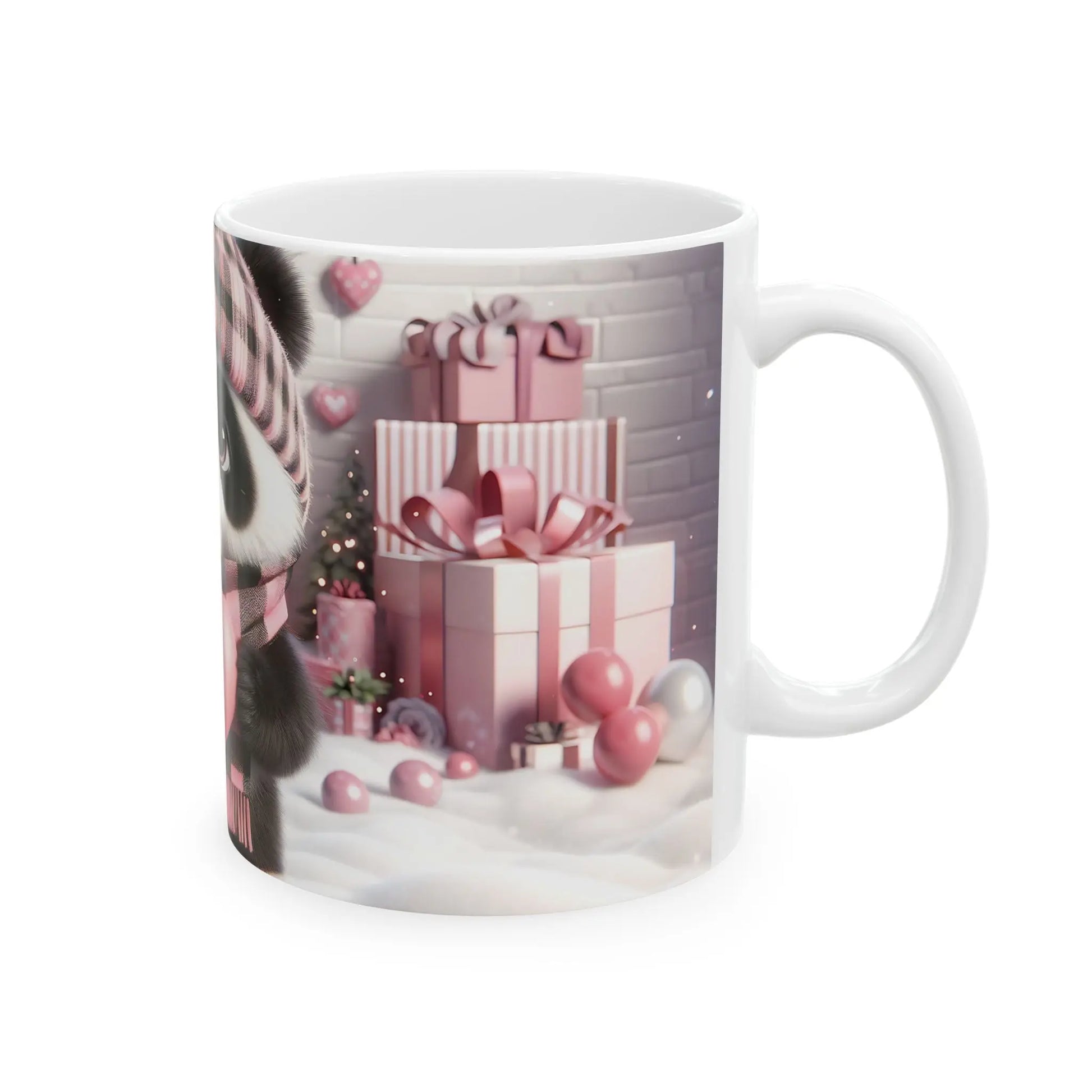 Bring Charm to Every Sip with the 3D Valentine Cute Panda And Heart - Ceramic Mug (11oz, 15oz) Mely Mela