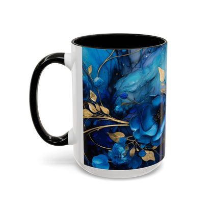 Elegance in Every Sip: Blue Roses - Accent Coffee Mug (11, 15oz) Mely Mela