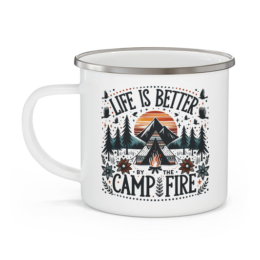 Life is Better By The Camp Fire - Enamel Camping Mug Mely Mela