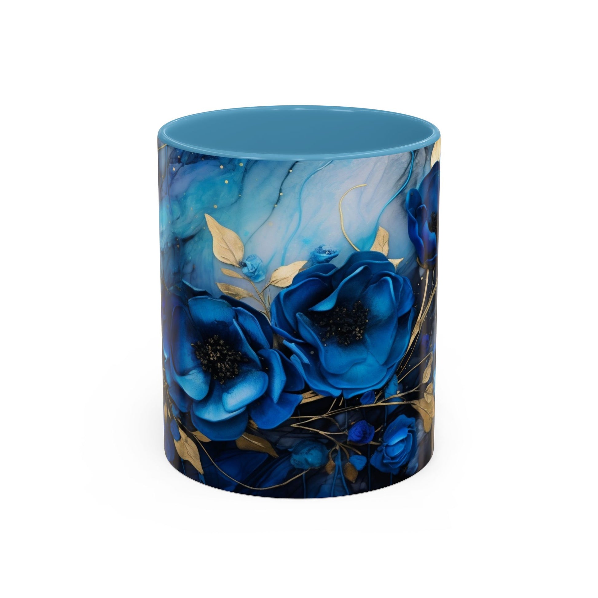 Elegance in Every Sip: Blue Roses - Accent Coffee Mug (11, 15oz) Mely Mela