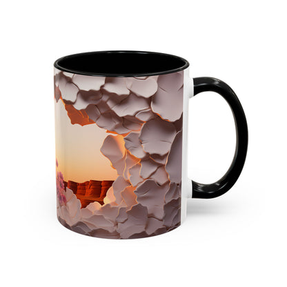 Elevate Your Coffee Break with the 3D Canyon at Dusk - Accent Coffee Mug (11oz, 15oz) Mely Mela