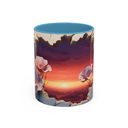 Elevate Every Sip with the 3D Canyon at Dusk - Accent Coffee Mug (11, 15oz) Mely Mela