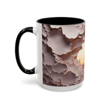 Elevate Your Coffee Break with the 3D Canyon at Dusk - Accent Coffee Mug (11oz, 15oz) Mely Mela