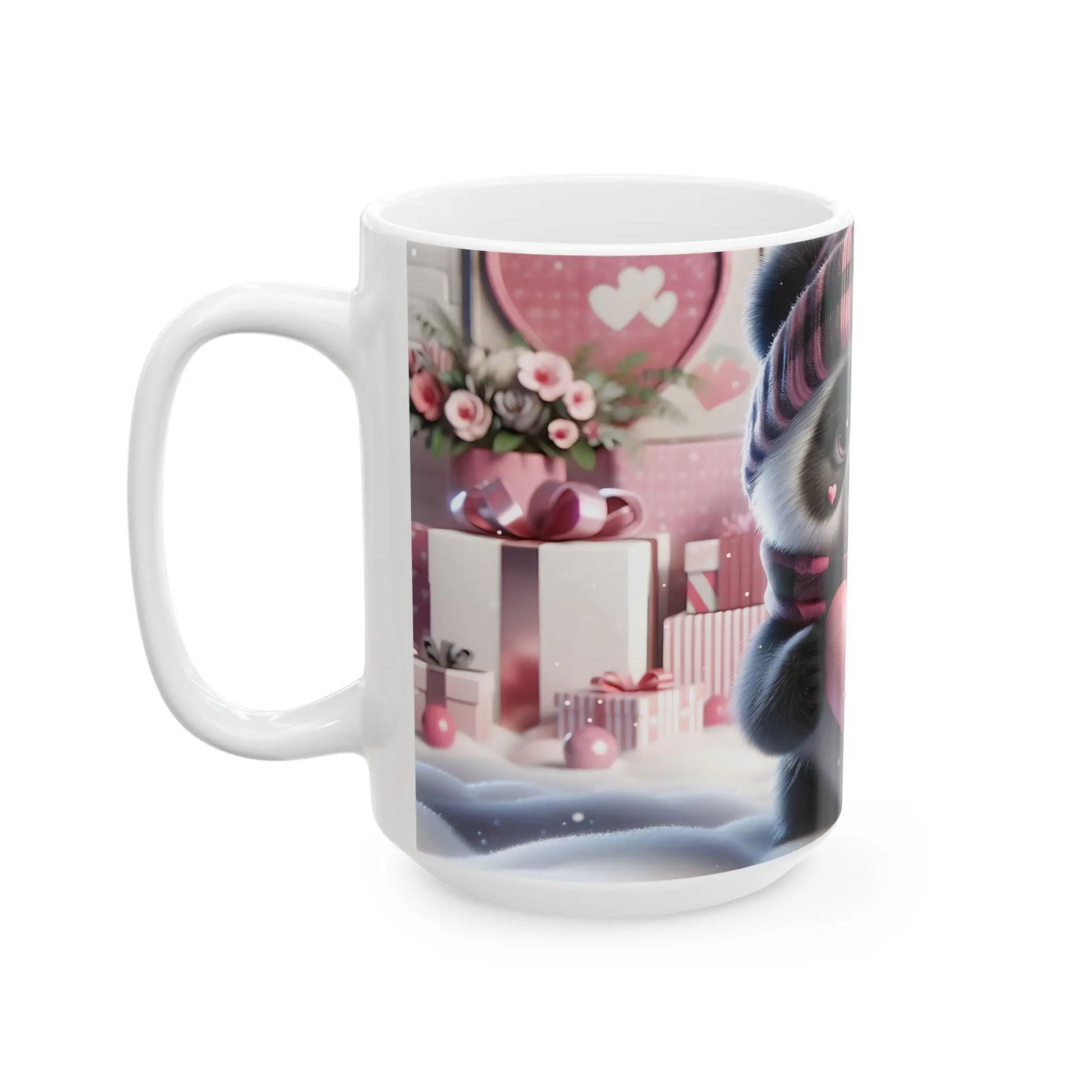 Bring Charm to Every Sip with the 3D Valentine Cute Panda And Heart - Ceramic Mug (11oz, 15oz) Mely Mela