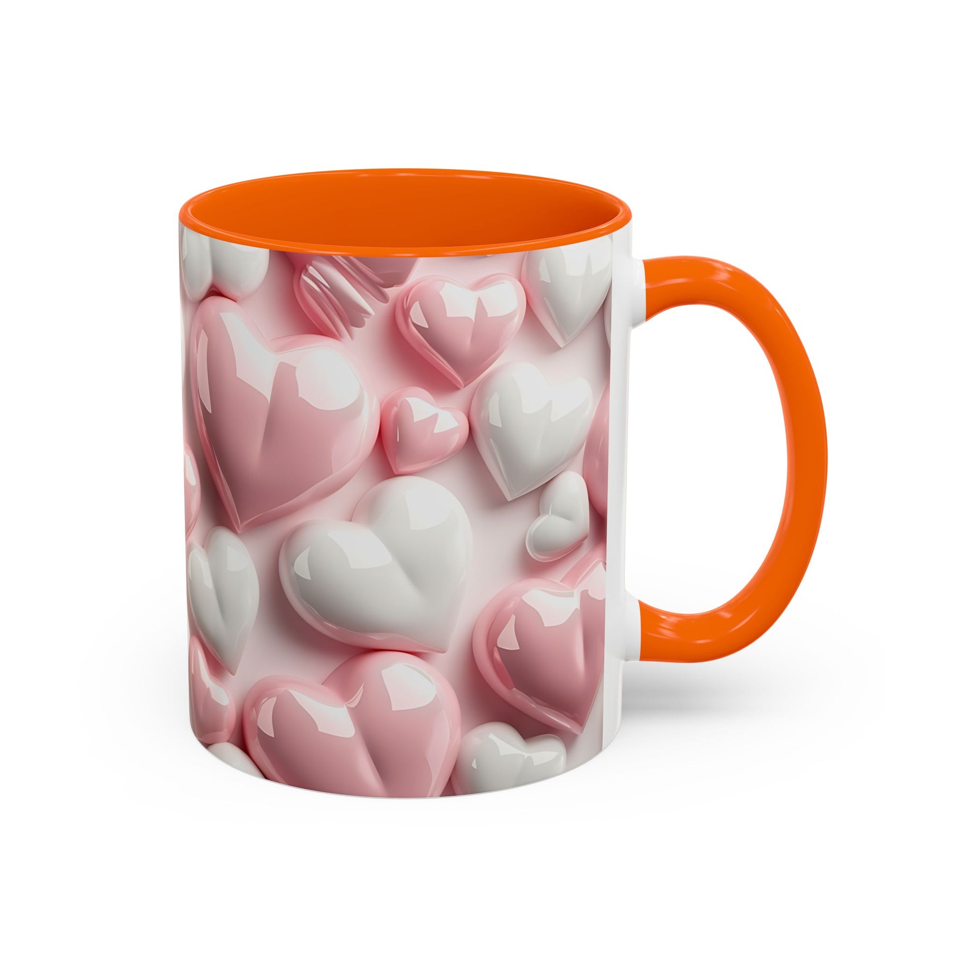 3D Pink Heart Accent Coffee Mug – Perfect Valentine’s Day Gift (11oz, 15oz) Mely Mela