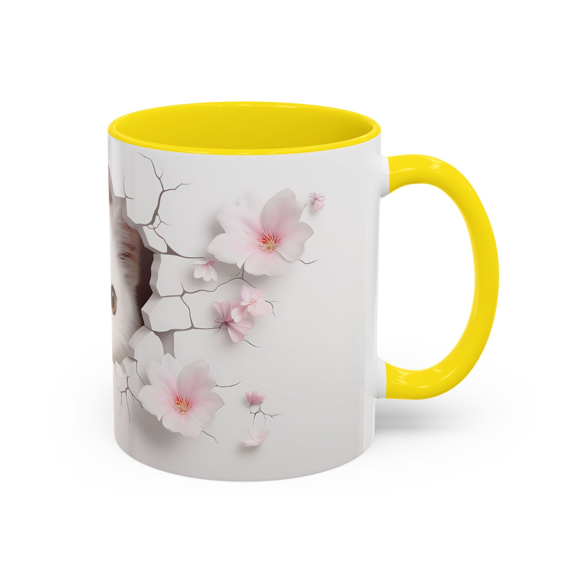 Elevate Your Coffee Moments with the 3D White Cat - Accent Coffee Mug (11, 15oz) Mely Mela