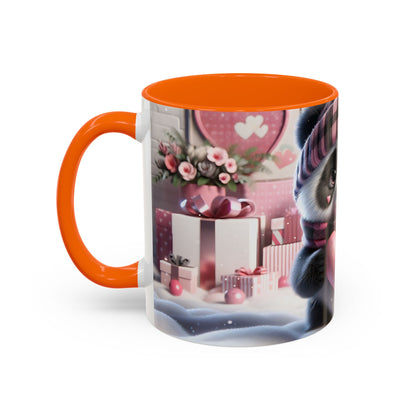 Bring Charm to Every Sip with the 3D Valentine Cute Panda and Heart - Accent Coffee Mug (11oz, 15oz) Mely Mela