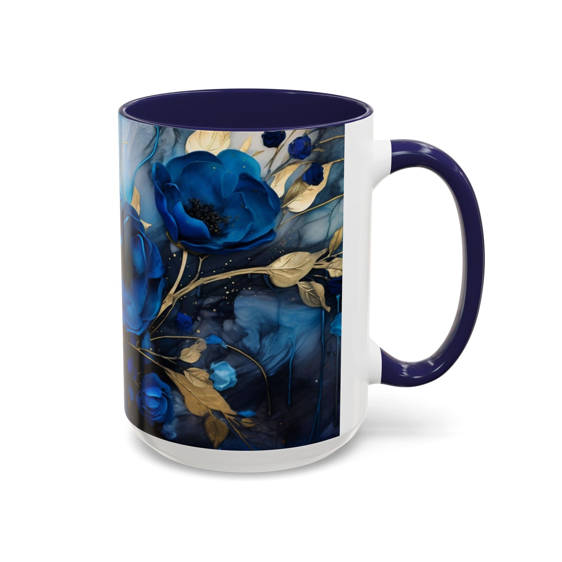 Elegance in Every Sip: Blue Roses - Accent Coffee Mug (11, 15oz) Mely Mela