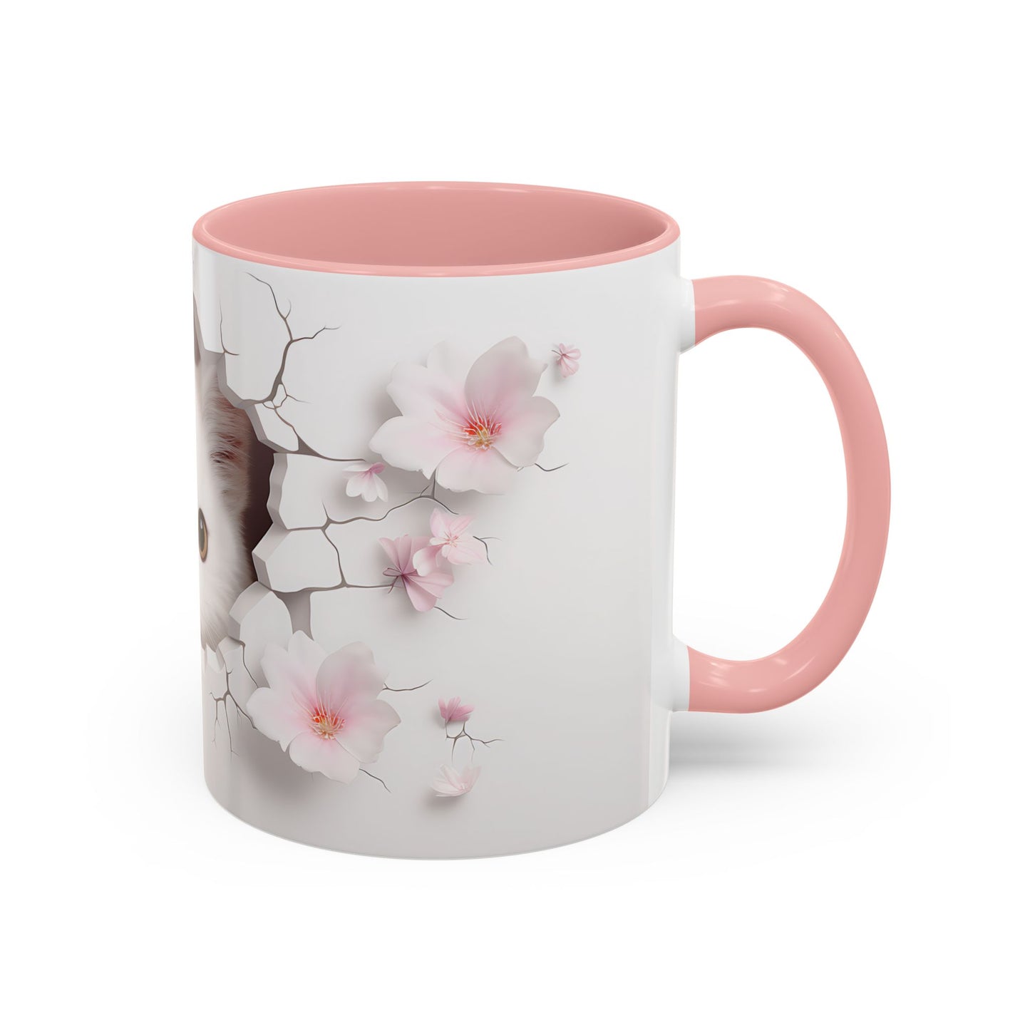 Elevate Your Coffee Moments with the 3D White Cat - Accent Coffee Mug (11, 15oz) Mely Mela