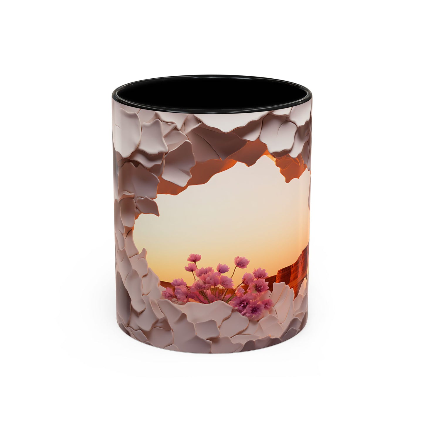 Elevate Your Coffee Break with the 3D Canyon at Dusk - Accent Coffee Mug (11oz, 15oz) Mely Mela