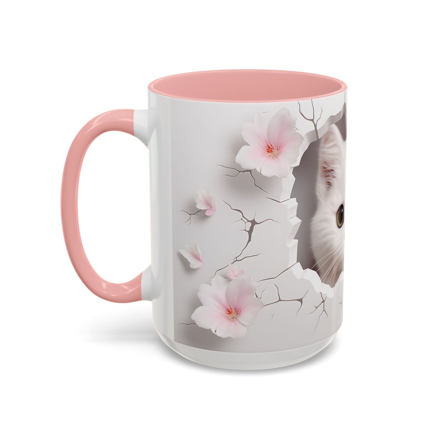 Elevate Your Coffee Moments with the 3D White Cat - Accent Coffee Mug (11, 15oz) Mely Mela