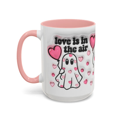 "Love is in the Air" Accent Coffee Mug – Perfect Valentine’s Day Gift (11oz & 15oz) Mely Mela