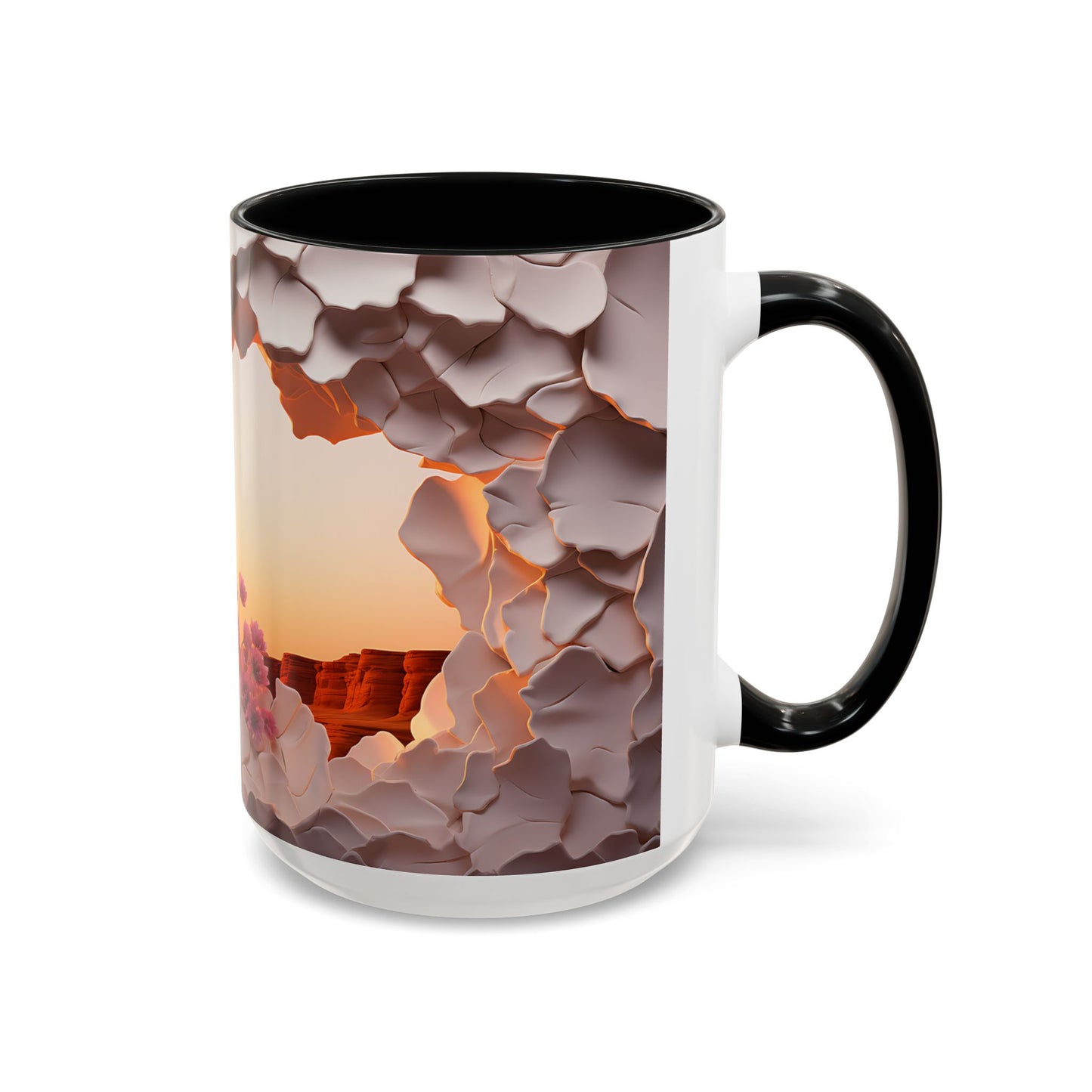 Elevate Your Coffee Break with the 3D Canyon at Dusk - Accent Coffee Mug (11oz, 15oz) Mely Mela