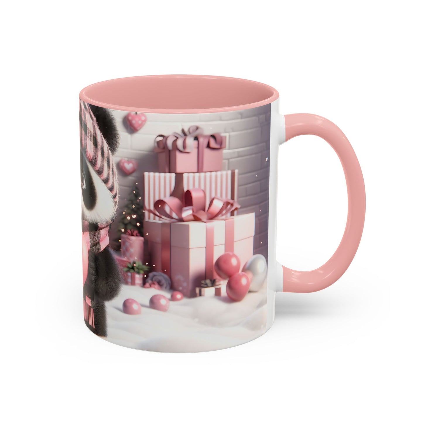 Bring Charm to Every Sip with the 3D Valentine Cute Panda and Heart - Accent Coffee Mug (11oz, 15oz) Mely Mela