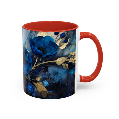 Elegance in Every Sip: Blue Roses - Accent Coffee Mug (11, 15oz) Mely Mela