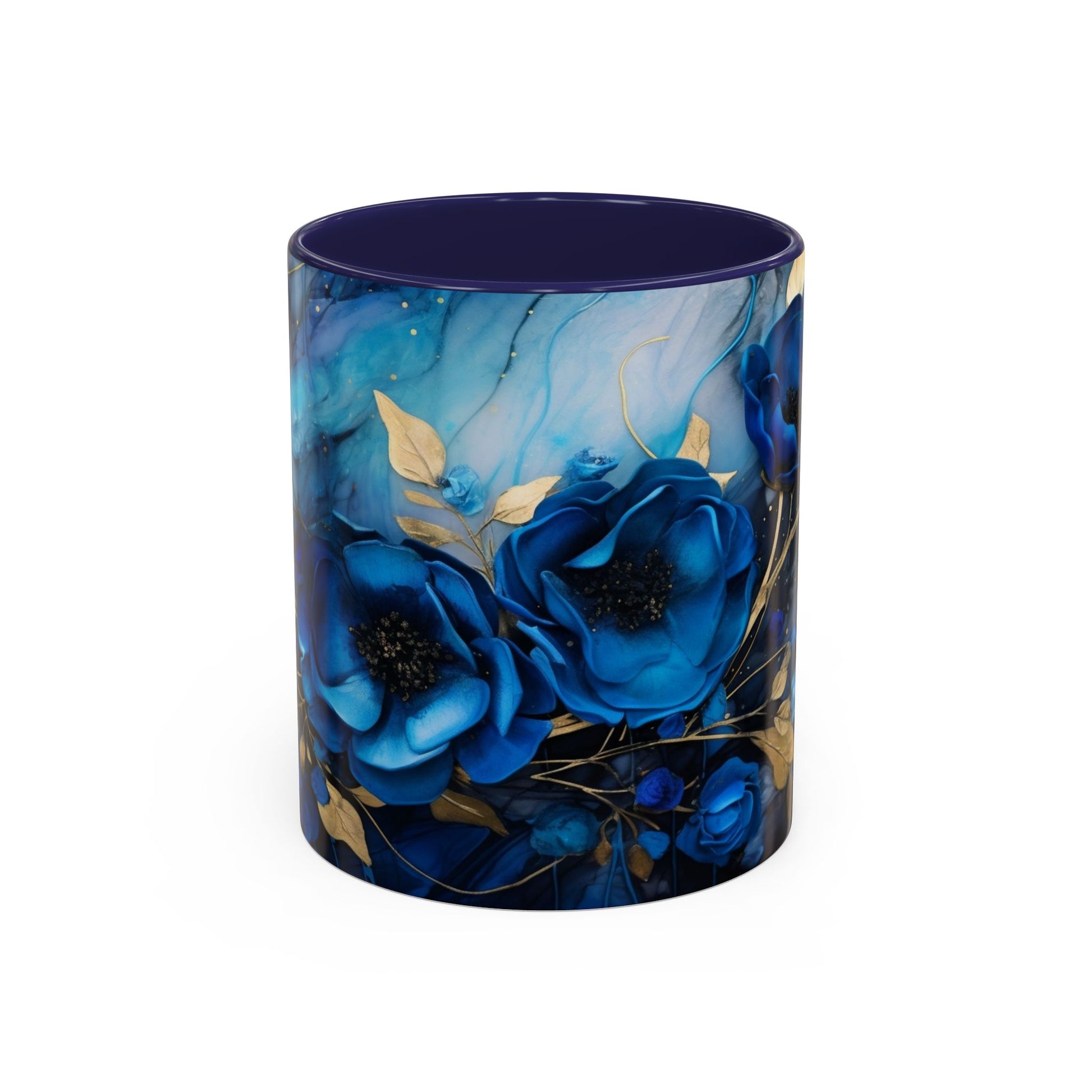 Elegance in Every Sip: Blue Roses - Accent Coffee Mug (11, 15oz) Mely Mela