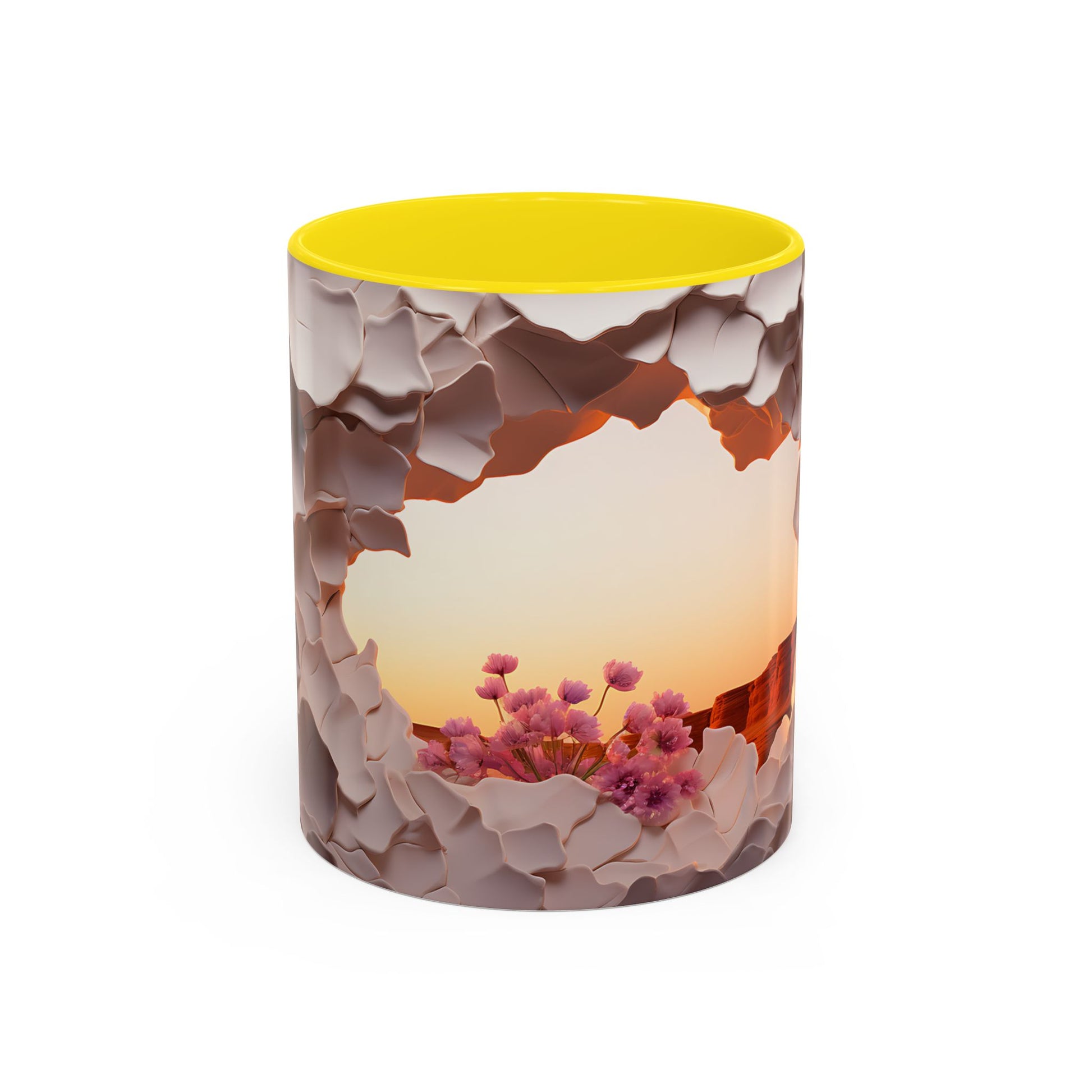 Elevate Your Coffee Break with the 3D Canyon at Dusk - Accent Coffee Mug (11oz, 15oz) Mely Mela