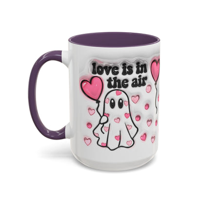 "Love is in the Air" Accent Coffee Mug – Perfect Valentine’s Day Gift (11oz & 15oz) Mely Mela