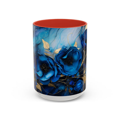 Elegance in Every Sip: Blue Roses - Accent Coffee Mug (11, 15oz) Mely Mela