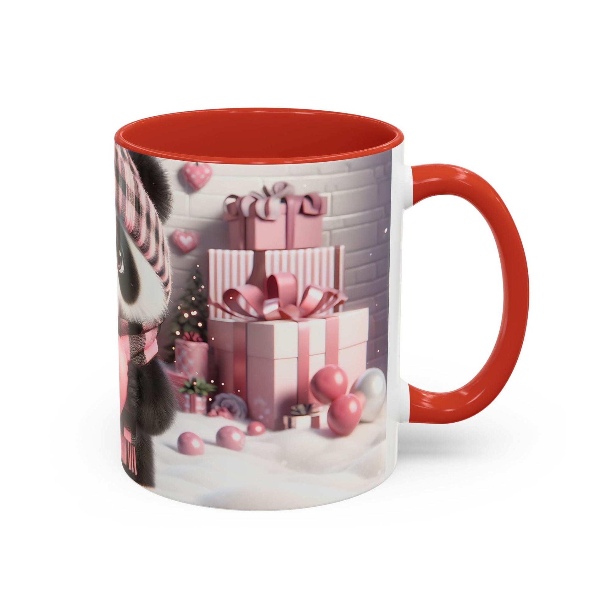 Bring Charm to Every Sip with the 3D Valentine Cute Panda and Heart - Accent Coffee Mug (11oz, 15oz) Mely Mela