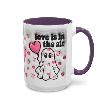 "Love is in the Air" Accent Coffee Mug – Perfect Valentine’s Day Gift (11oz & 15oz) Mely Mela