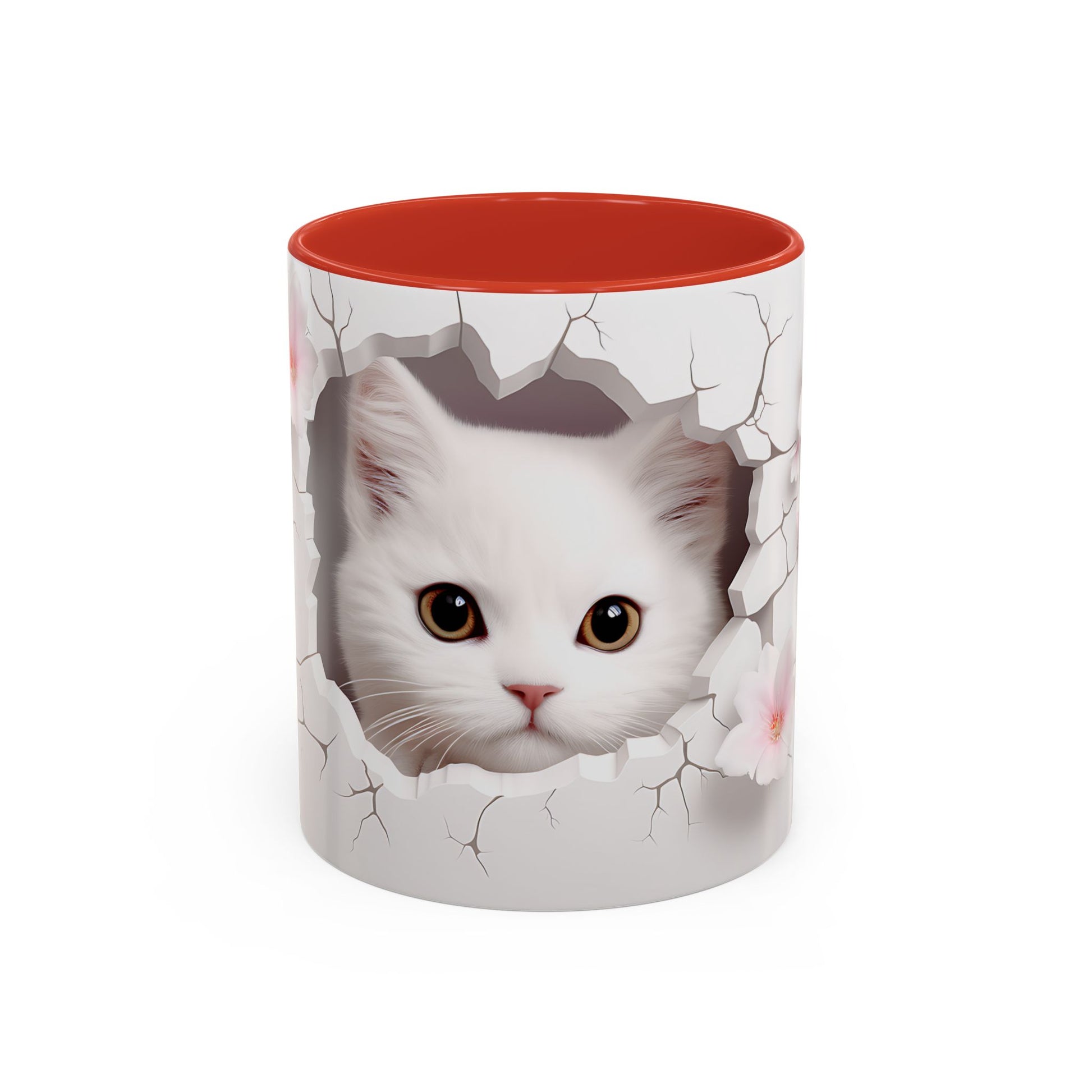 Elevate Your Coffee Moments with the 3D White Cat - Accent Coffee Mug (11, 15oz) Mely Mela