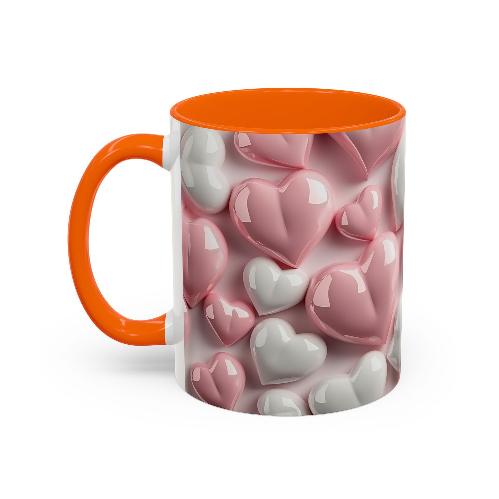 3D Pink Heart Accent Coffee Mug – Perfect Valentine’s Day Gift (11oz, 15oz) Mely Mela