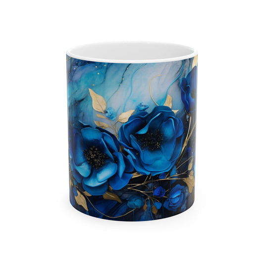 Elegance in Every Sip: Blue Roses - Ceramic Mugs 11oz & 15oz Mely Mela