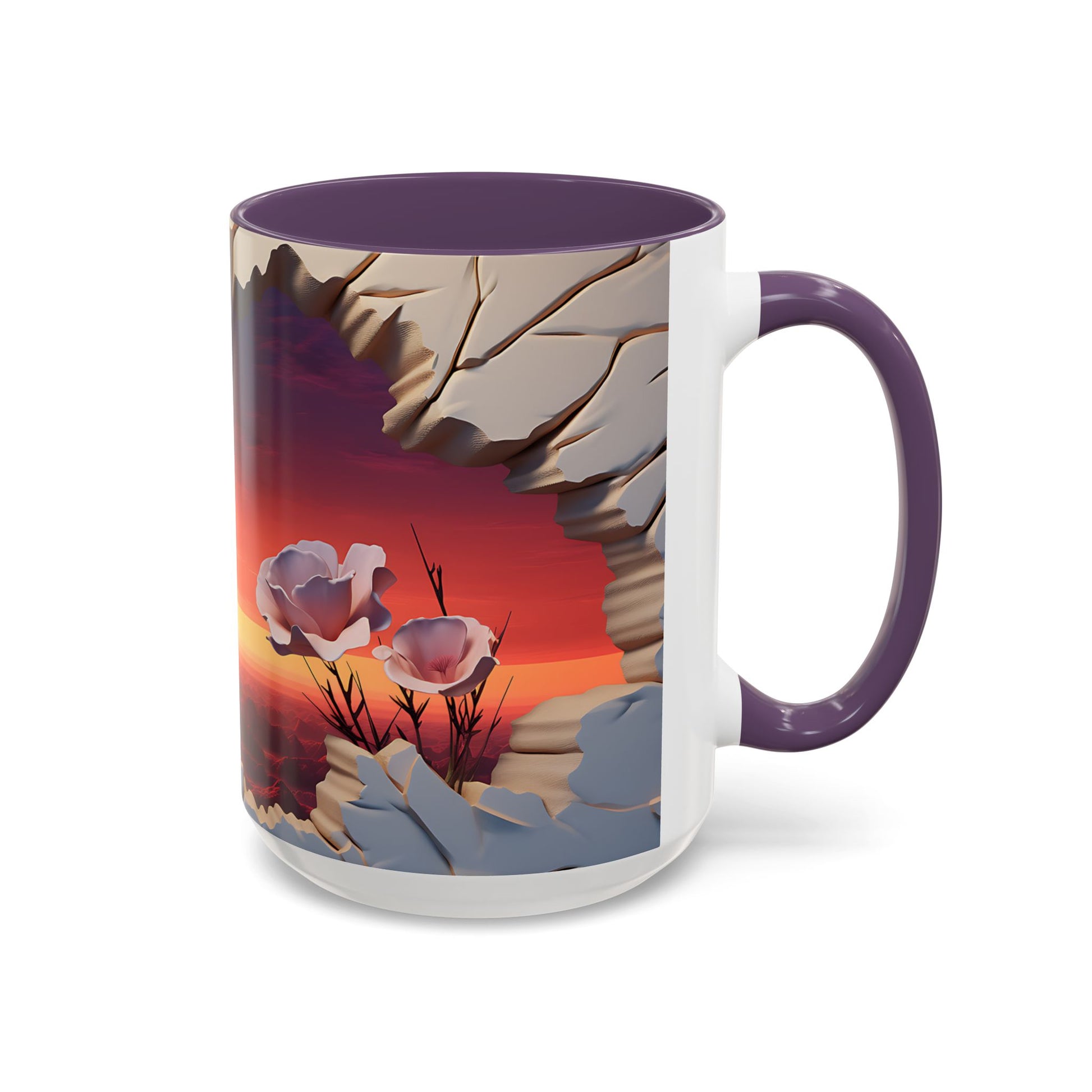 Elevate Every Sip with the 3D Canyon at Dusk - Accent Coffee Mug (11, 15oz) Mely Mela