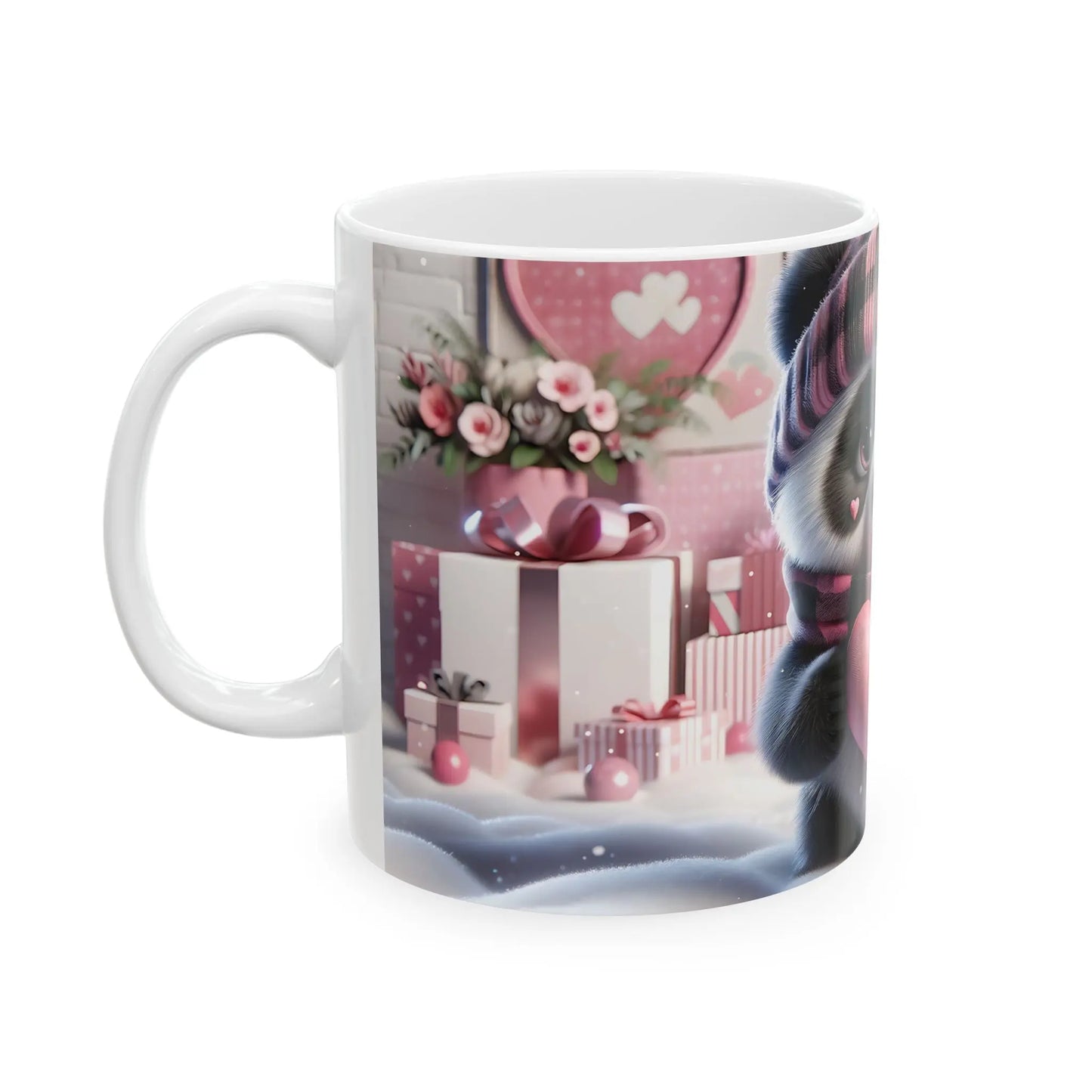 Bring Charm to Every Sip with the 3D Valentine Cute Panda And Heart - Ceramic Mug (11oz, 15oz) Mely Mela