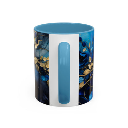 Elegance in Every Sip: Blue Roses - Accent Coffee Mug (11, 15oz) Mely Mela