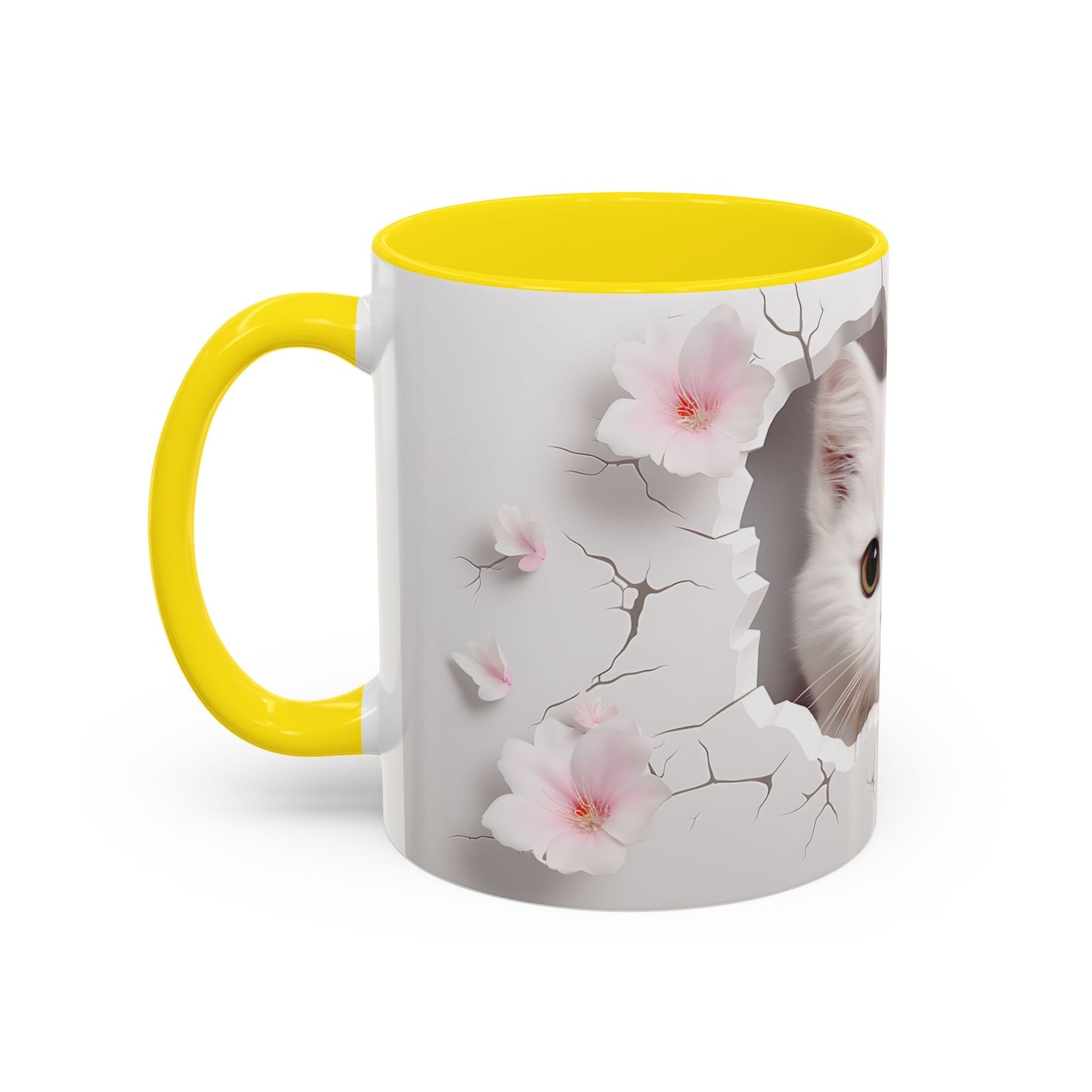 Elevate Your Coffee Moments with the 3D White Cat - Accent Coffee Mug (11, 15oz) Mely Mela