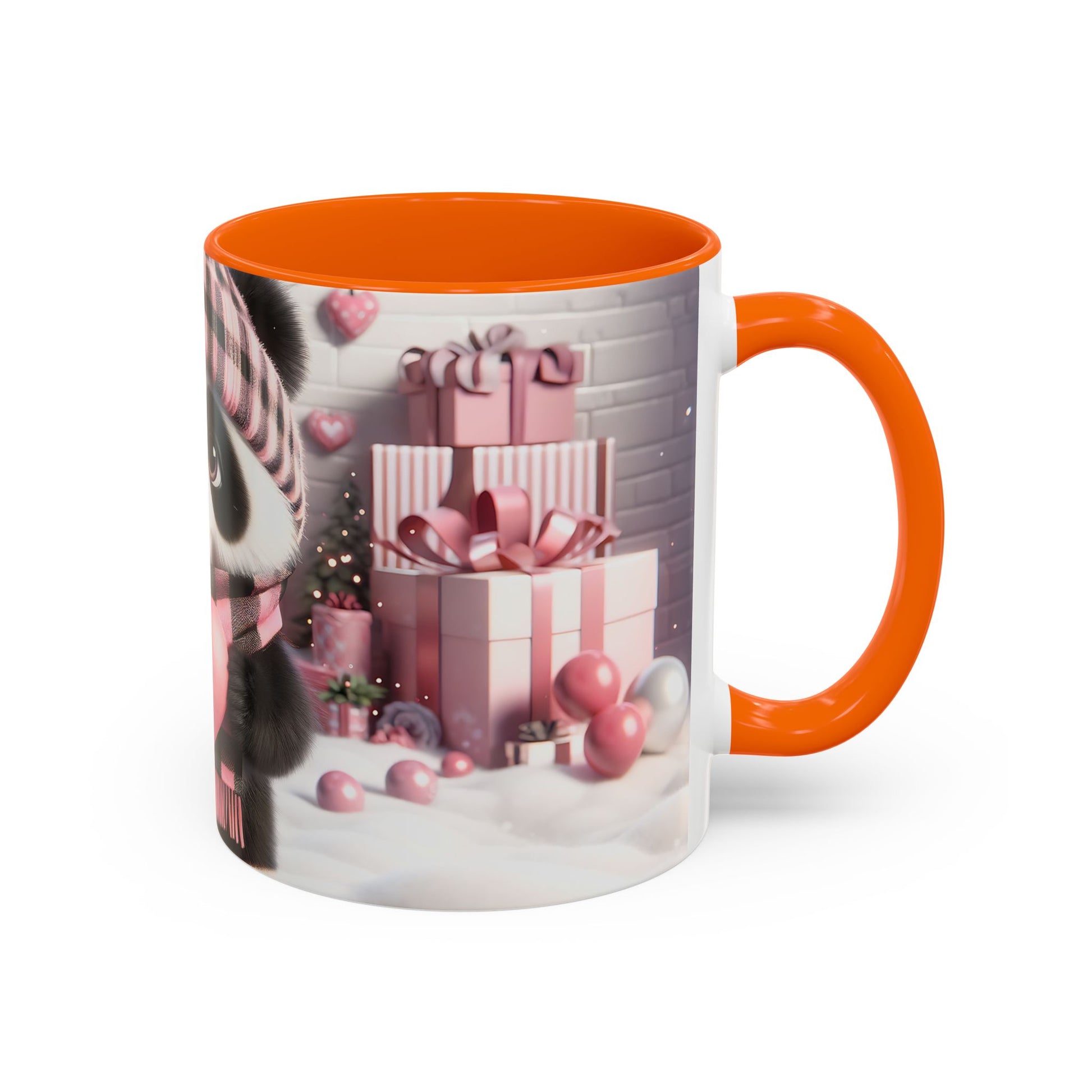 Bring Charm to Every Sip with the 3D Valentine Cute Panda and Heart - Accent Coffee Mug (11oz, 15oz) Mely Mela