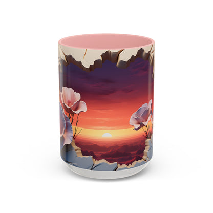 Elevate Every Sip with the 3D Canyon at Dusk - Accent Coffee Mug (11, 15oz) Mely Mela