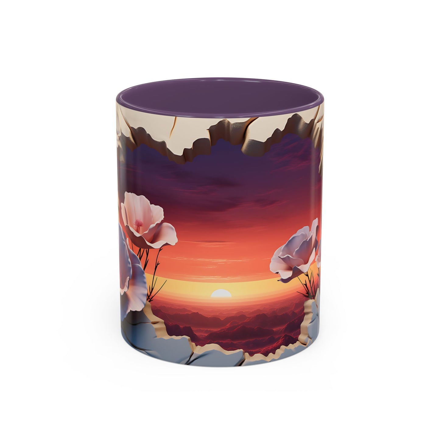 Elevate Every Sip with the 3D Canyon at Dusk - Accent Coffee Mug (11, 15oz) Mely Mela