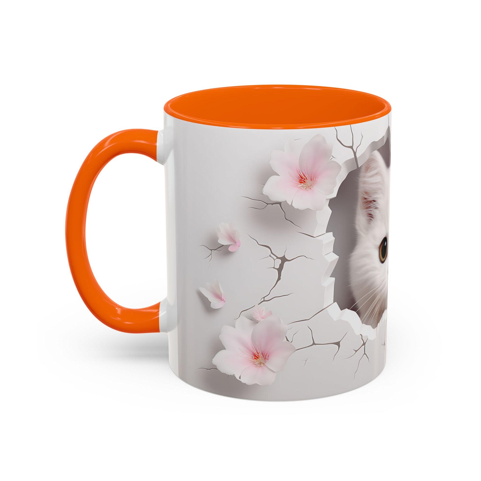 Elevate Your Coffee Moments with the 3D White Cat - Accent Coffee Mug (11, 15oz) Mely Mela