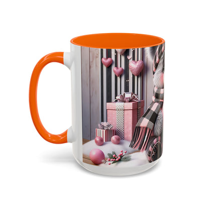 Elevate Your Morning Ritual with the 3D Valentine Cute Bear and Heart - Accent Coffee Mug (11, 15oz) Mely Mela