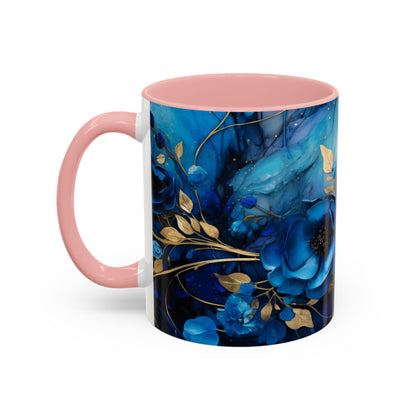 Elegance in Every Sip: Blue Roses - Accent Coffee Mug (11, 15oz) Mely Mela