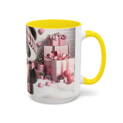 Bring Charm to Every Sip with the 3D Valentine Cute Panda and Heart - Accent Coffee Mug (11oz, 15oz) Mely Mela