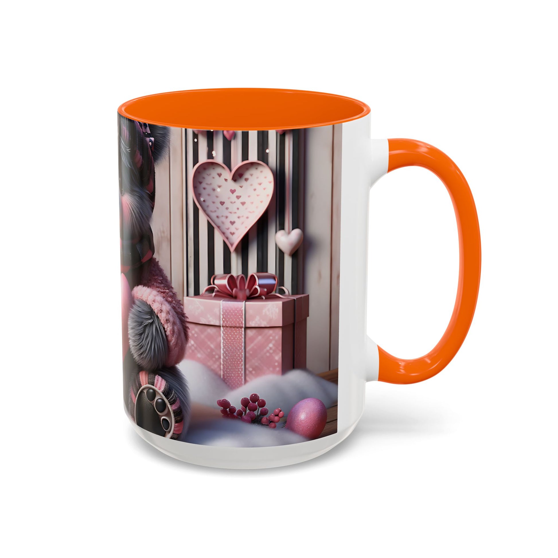 Elevate Your Morning Ritual with the 3D Valentine Cute Bear and Heart - Accent Coffee Mug (11, 15oz) Mely Mela