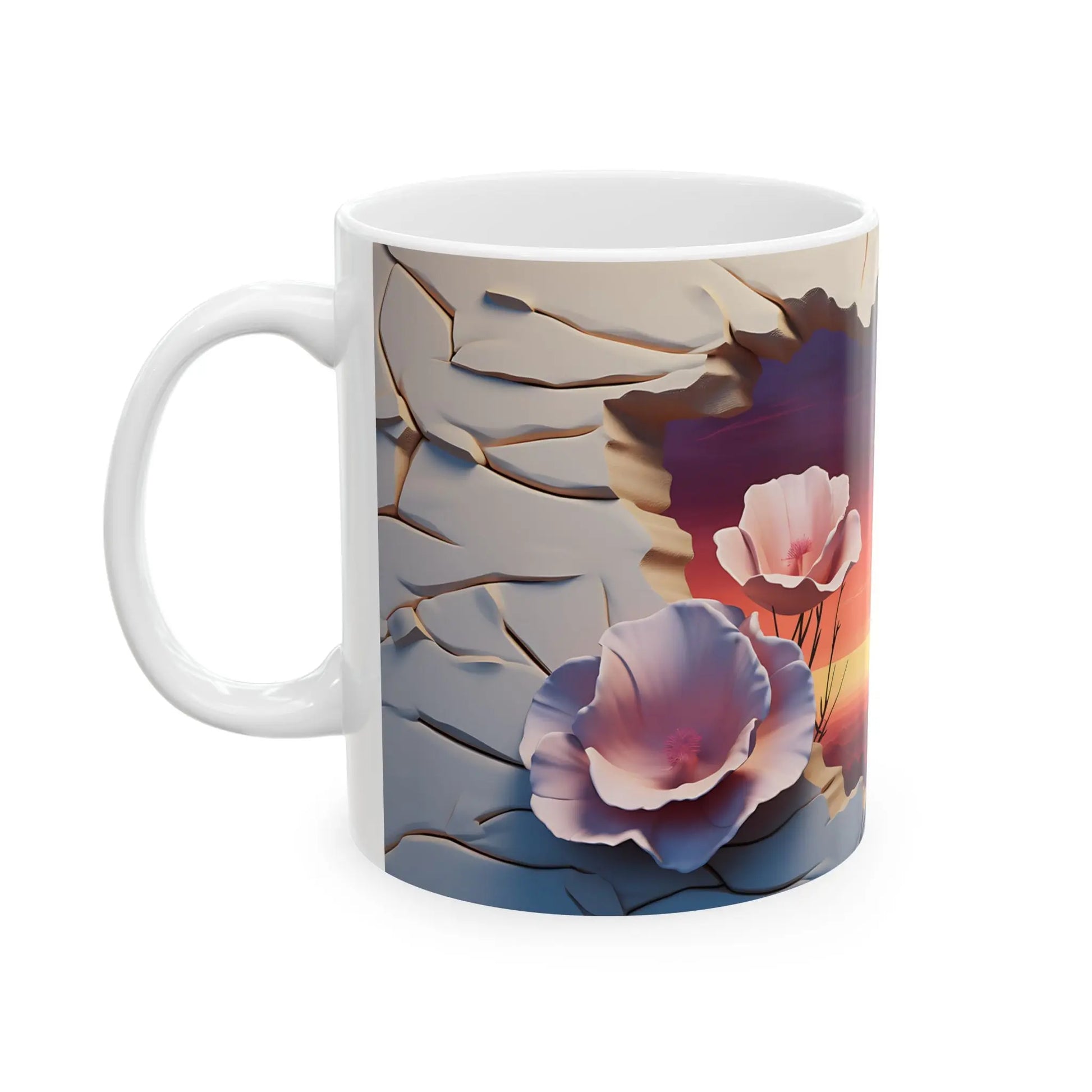 Elevate Every Sip with the 3D Canyon at Dusk - Ceramic Mug (11oz, 15oz) Mely Mela