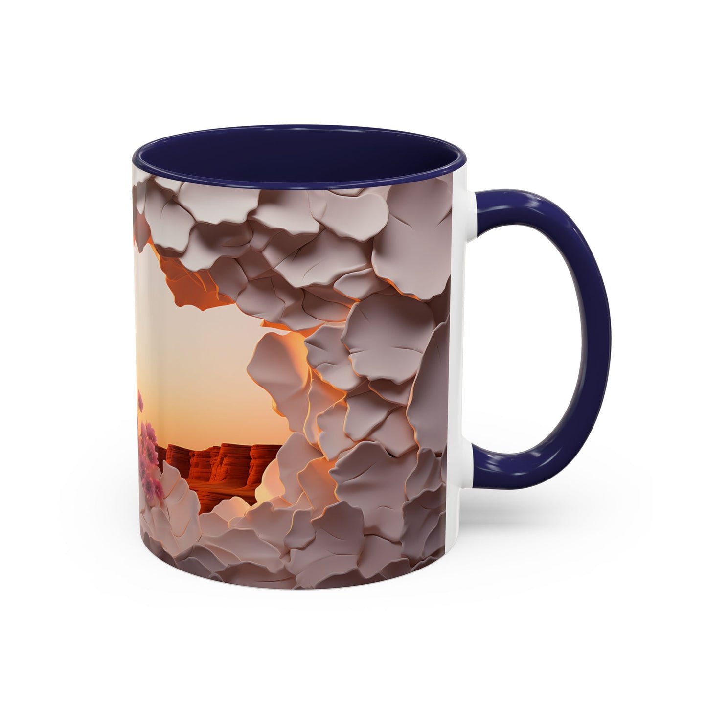 Elevate Your Coffee Break with the 3D Canyon at Dusk - Accent Coffee Mug (11oz, 15oz) Mely Mela