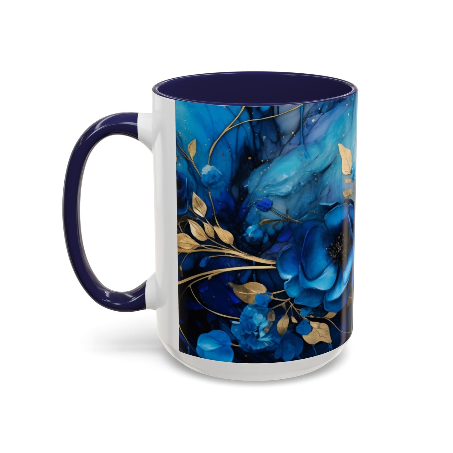 Elegance in Every Sip: Blue Roses - Accent Coffee Mug (11, 15oz) Mely Mela