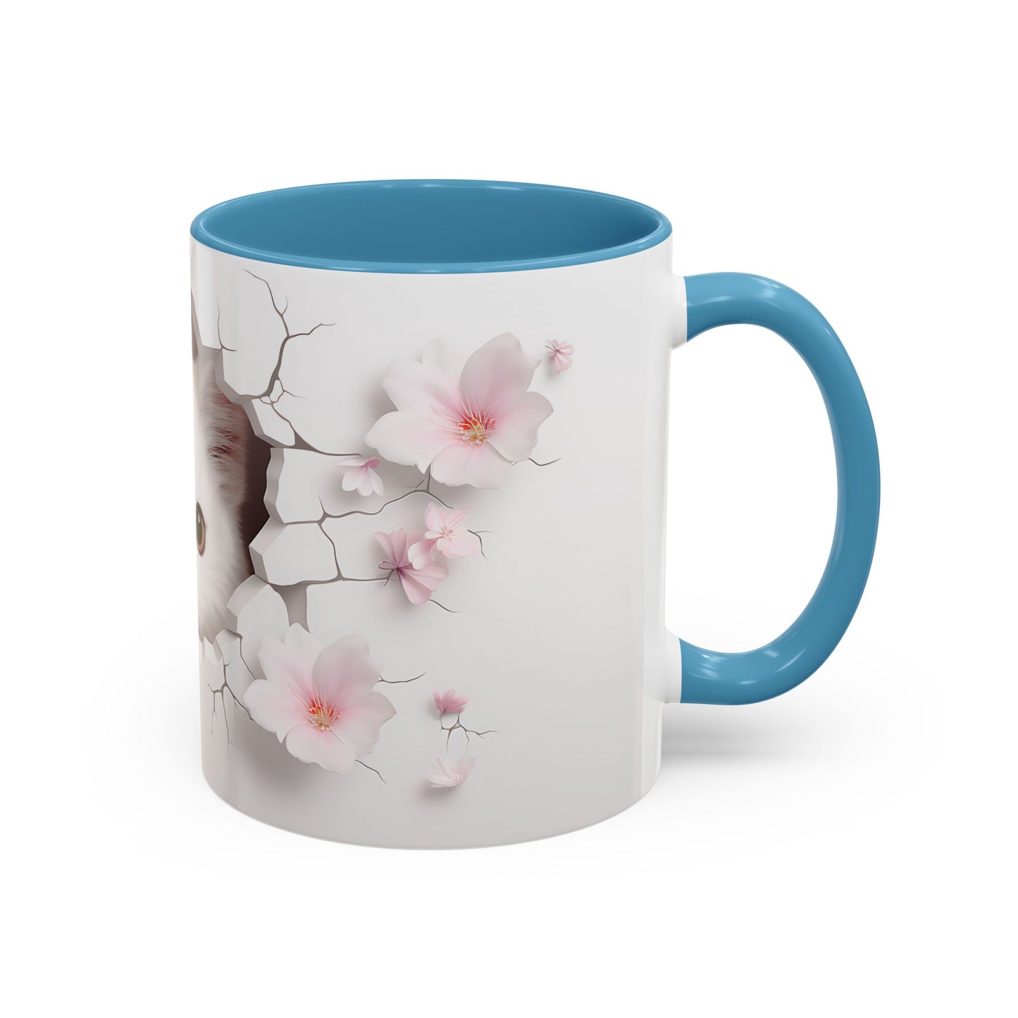 Elevate Your Coffee Moments with the 3D White Cat - Accent Coffee Mug (11, 15oz) Mely Mela