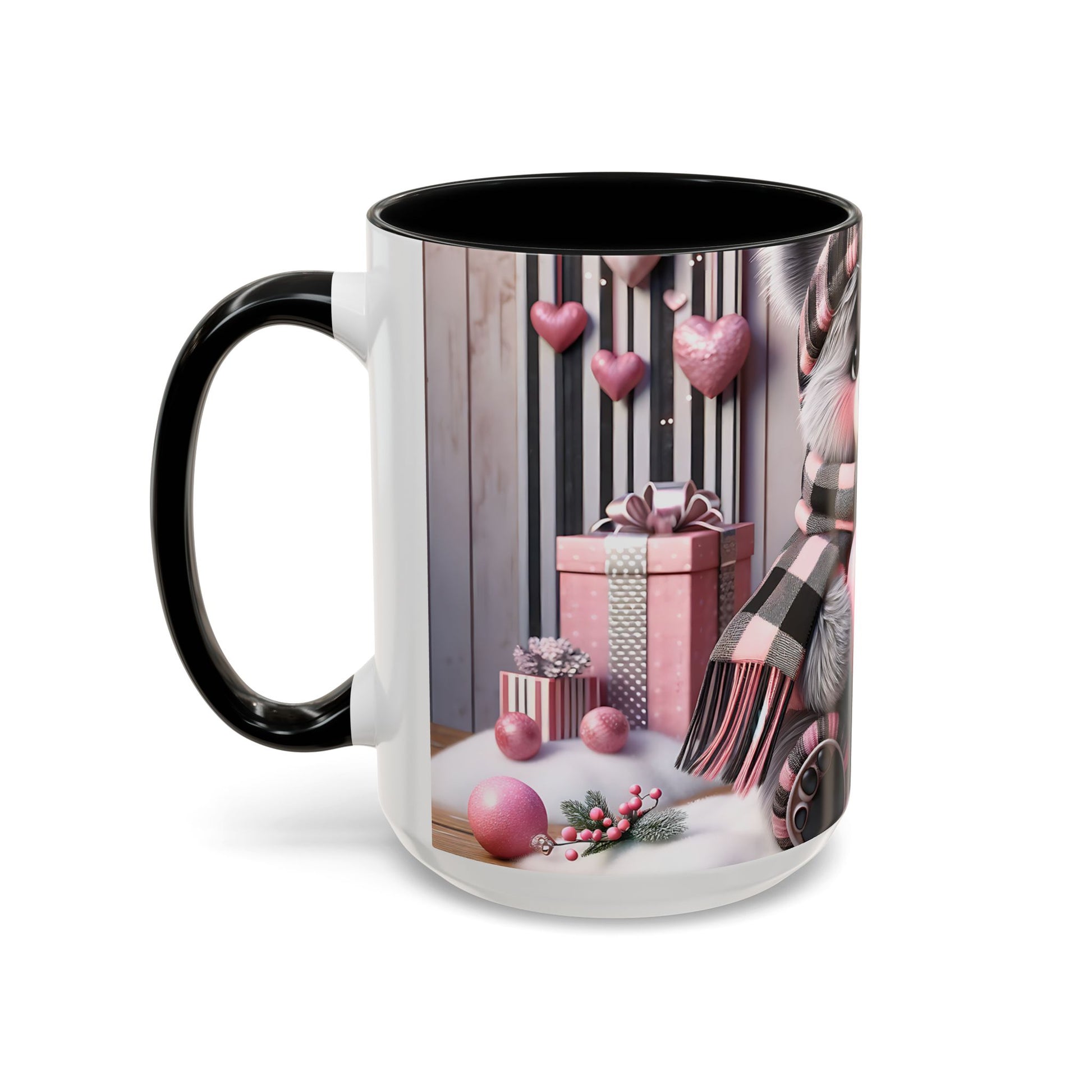 Elevate Your Morning Ritual with the 3D Valentine Cute Bear and Heart - Accent Coffee Mug (11, 15oz) Mely Mela