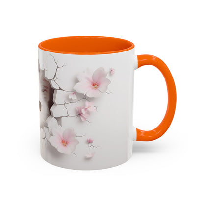 Elevate Your Coffee Moments with the 3D White Cat - Accent Coffee Mug (11, 15oz) Mely Mela