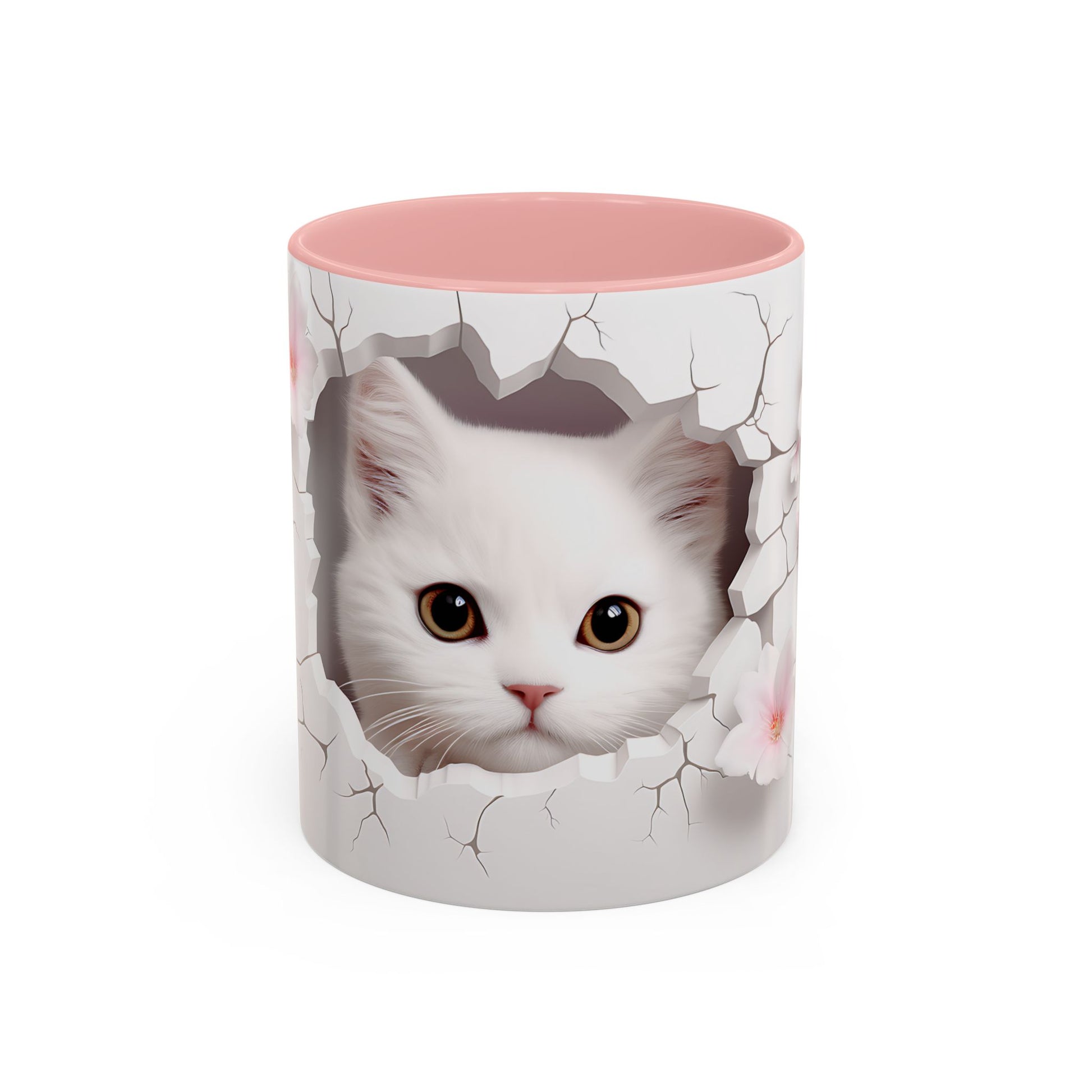 Elevate Your Coffee Moments with the 3D White Cat - Accent Coffee Mug (11, 15oz) Mely Mela