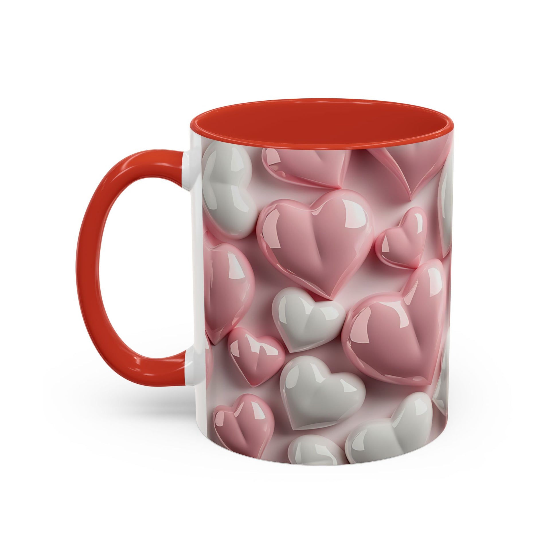 3D Pink Heart Accent Coffee Mug – Perfect Valentine’s Day Gift (11oz, 15oz) Mely Mela